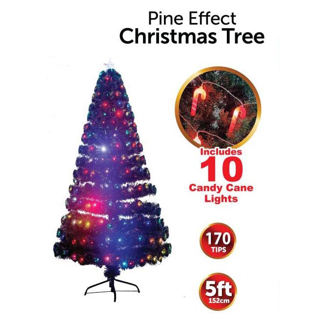 Christmas Tree White Multicolour Artificial Pine with Candy Cane Lights &Stand Christmas Tree White Multicolour Artificial Pine with Candy Cane Lights &Stand